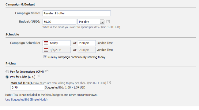 7 campaign and budget