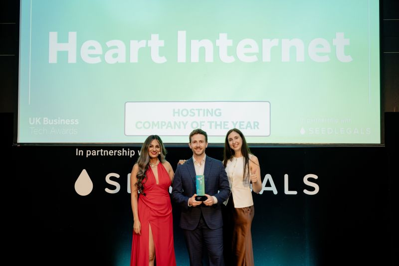 Heart Internet Named Hosting Company of the Year at the UK Business Tech Awards 2026