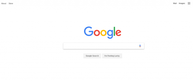 White space on the Google homepage