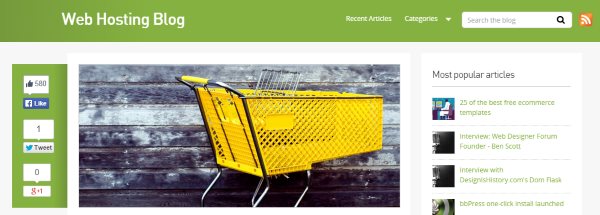 A screenshot of the Heart Internet Blog