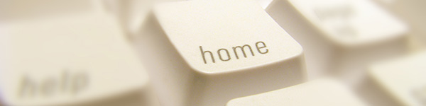 Close up of a Home key on a white keyboard
