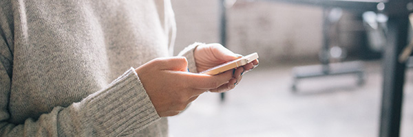 Person holding a smartphone