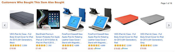 Screenshot of Amazon's Customers Who Bought This Item Also Bought