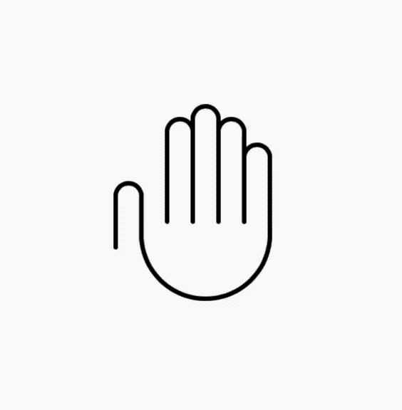 Animated GIF of a hand waving