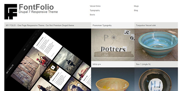 Screenshot of the FontFolio Drupal theme