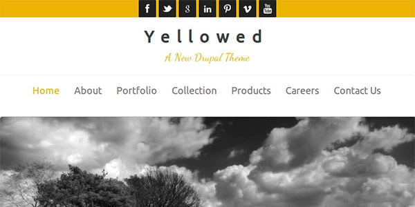 Screenshot of the Yellowed Drupal theme