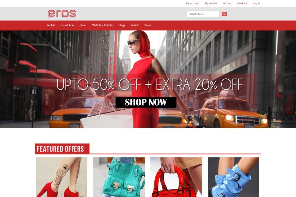 Screenshot of the Eros Magento theme