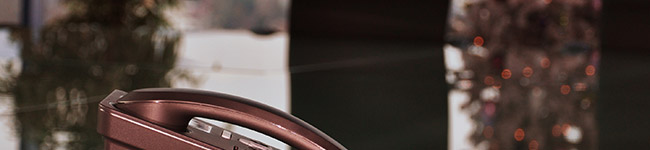 An office phone with a Christmas tree in the background