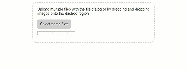 An animated preview of the drag-and-drop file selector and uploader created with JavaScript