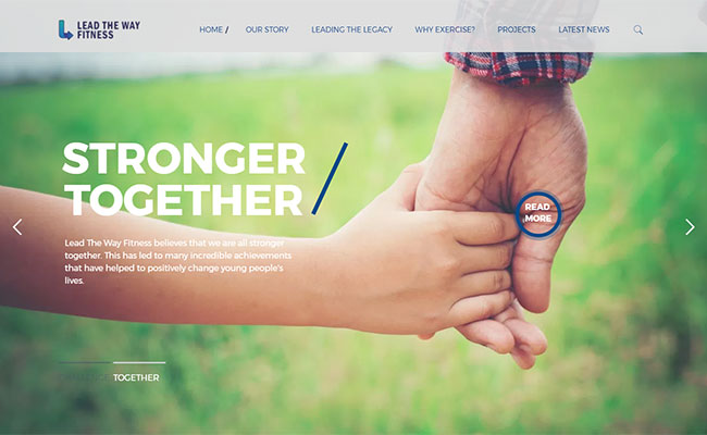 Home page of the Website of the Month Winner - Lead the Way Fitness
