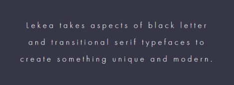 Text about the Lekea free font