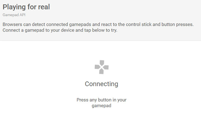 The Magic Web example of gamepad control in a browser