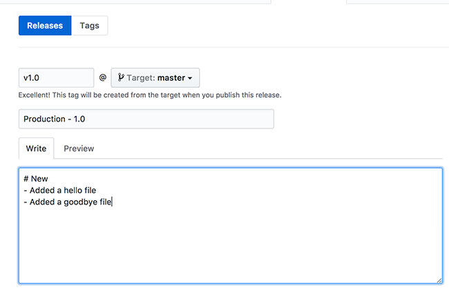 Creating a release in GitHub