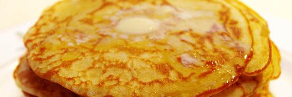 Butter melting on pancakes