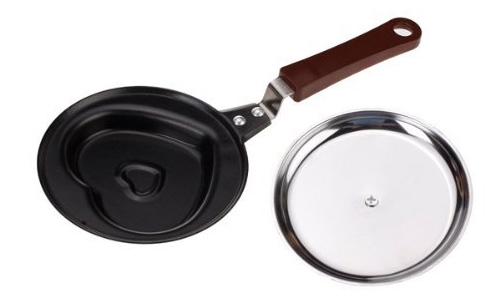 A heart-shaped frying pan