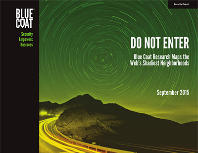 Cover of the Do Not Enter report by Blue Coat