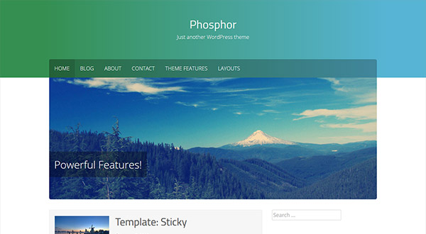 Screenshot of the Phosphor WordPress theme
