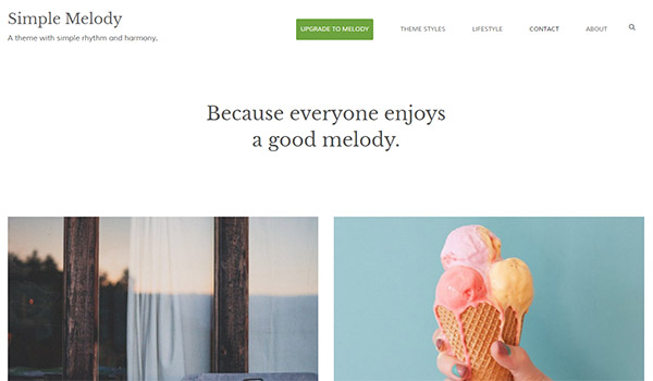 Screenshot of the Simple Melody WordPress theme