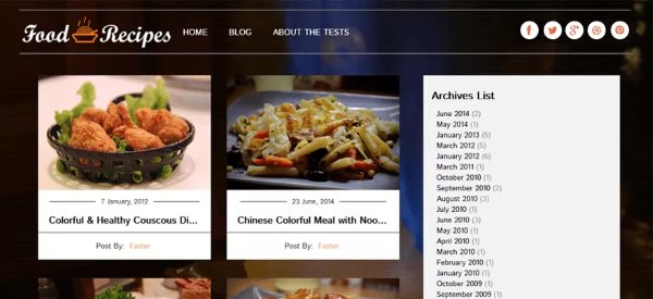 Food Recipes WordPress Theme