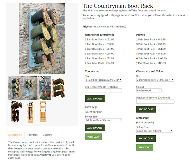 Screenshot of the store page for Wellyracks