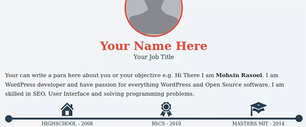 Screenshot of the MyResume WordPress theme
